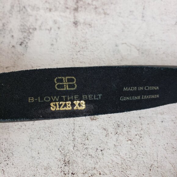 B-Low The Belt Bri Bri Genuine Leather Double-Buckle Western Belt Black /Gold XS - Picture 5 of 9